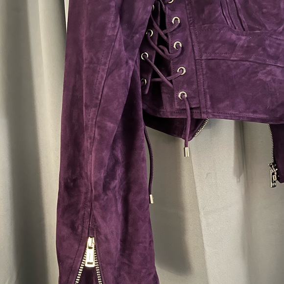 Ralph Lauren gorgeous purple suede jacket silk lining 100% authentic size 6 - Picture 3 of 8